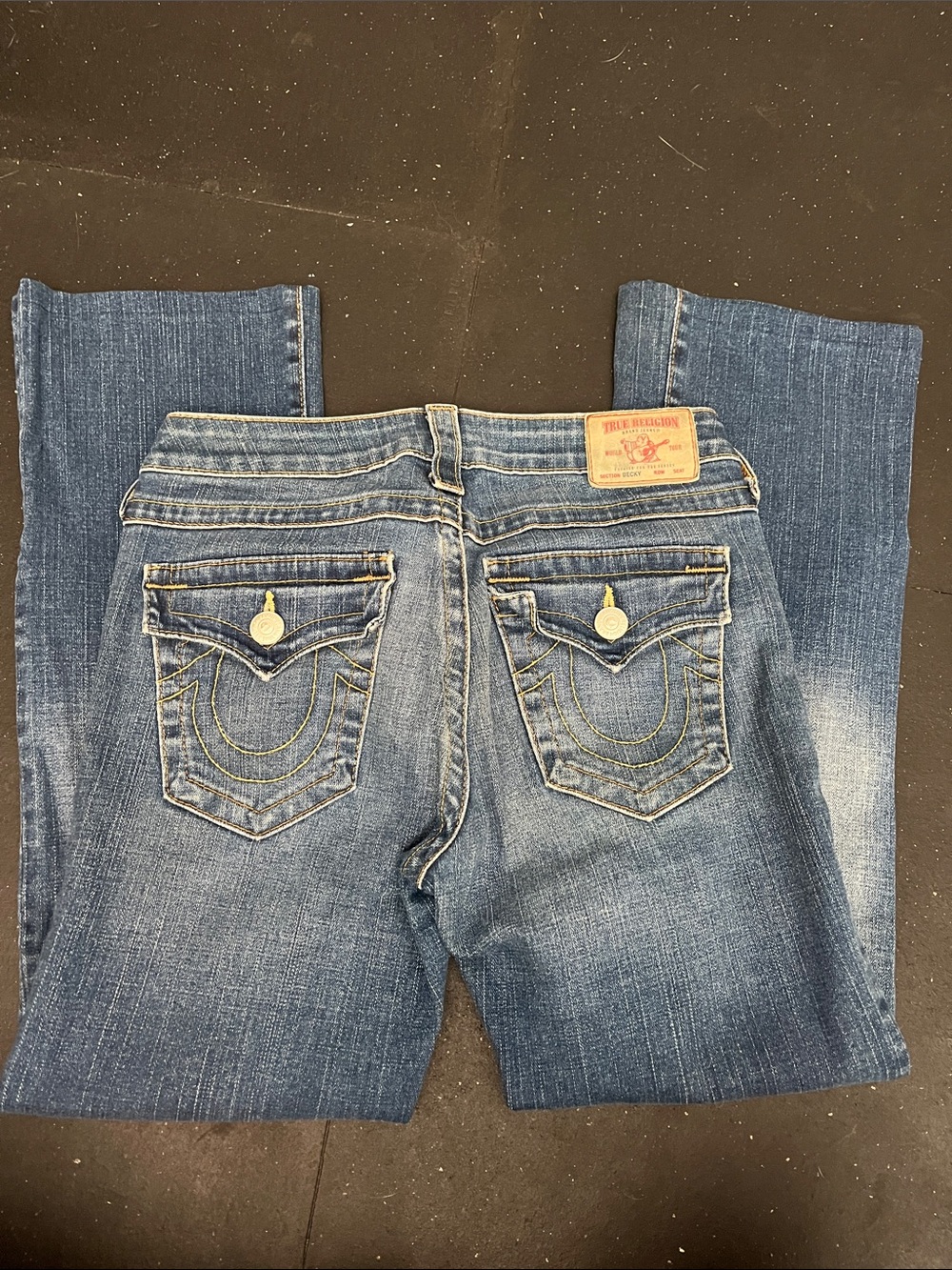 True Religion Women's Faded Blue Bootcut Jeans